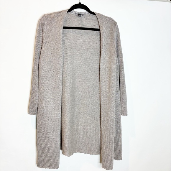 Eileen Fisher | Linen Blend Open Front Cardigan - Picture 1 of 4